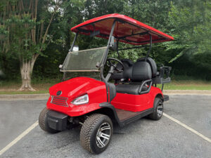 Red Elite EV 4 Passenger Golf Cart indian river shores golf cart rental, golf cart rentals